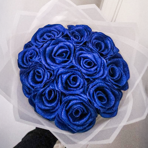 Bouquet Signature – Bleu Pailleté